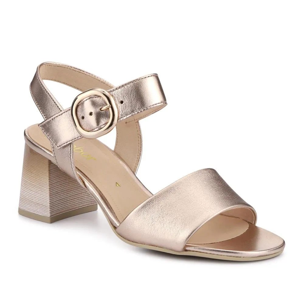 Kruger Smart Leather Block-Heeled Sandals - GAB41516 / 327 010 - Metallic Beige sold by Jones Bootmaker product image thumbnail 2