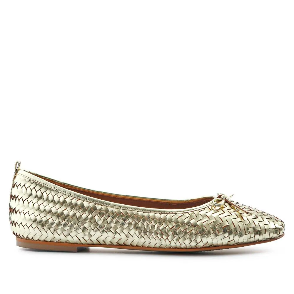 Stephanie Leather Pumps - STEPHANIE / 327 068 - Gold sold by Jones Bootmaker