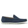 Rohan Wide Fit Leather Sheepskin-Lined Moccasins - ROHAN / 327 071 - Navy sold by Jones Bootmaker