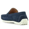 Rohan Wide Fit Leather Sheepskin-Lined Moccasins - ROHAN / 327 071 - Navy sold by Jones Bootmaker