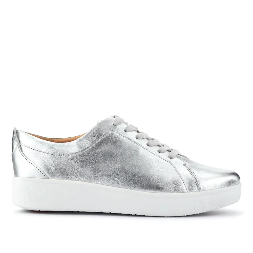 Leather Lace-Up Trainers - FITF41505 / 327 059 - Silver sold by Jones Bootmaker