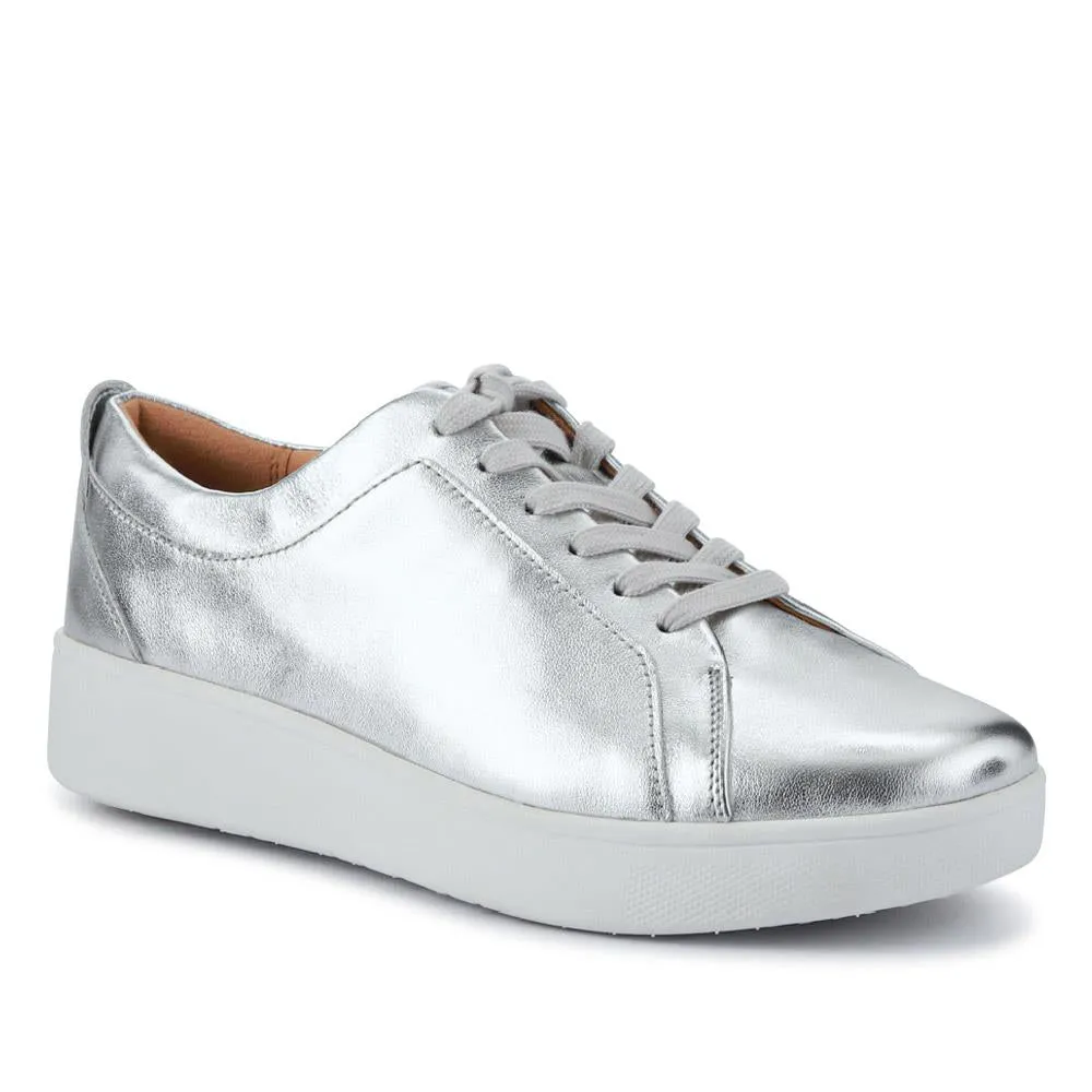 Leather Lace-Up Trainers - FITF41505 / 327 059 - Silver sold by Jones Bootmaker product image thumbnail 2