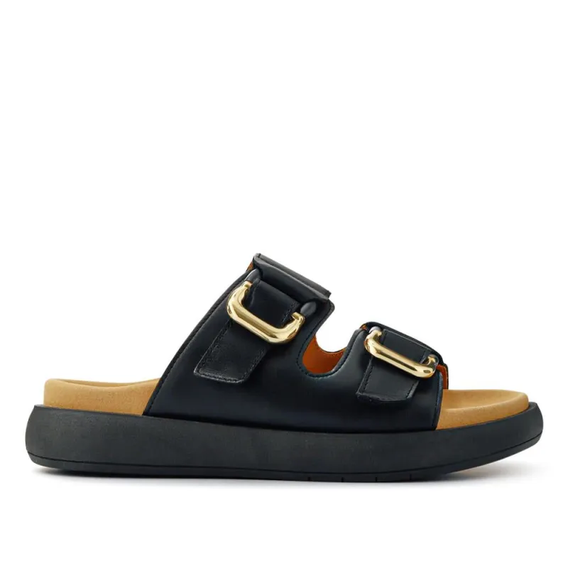 Abe Leather Dual-Strap Mules - GAB41508 / 326 989 - Black sold by Jones Bootmaker
