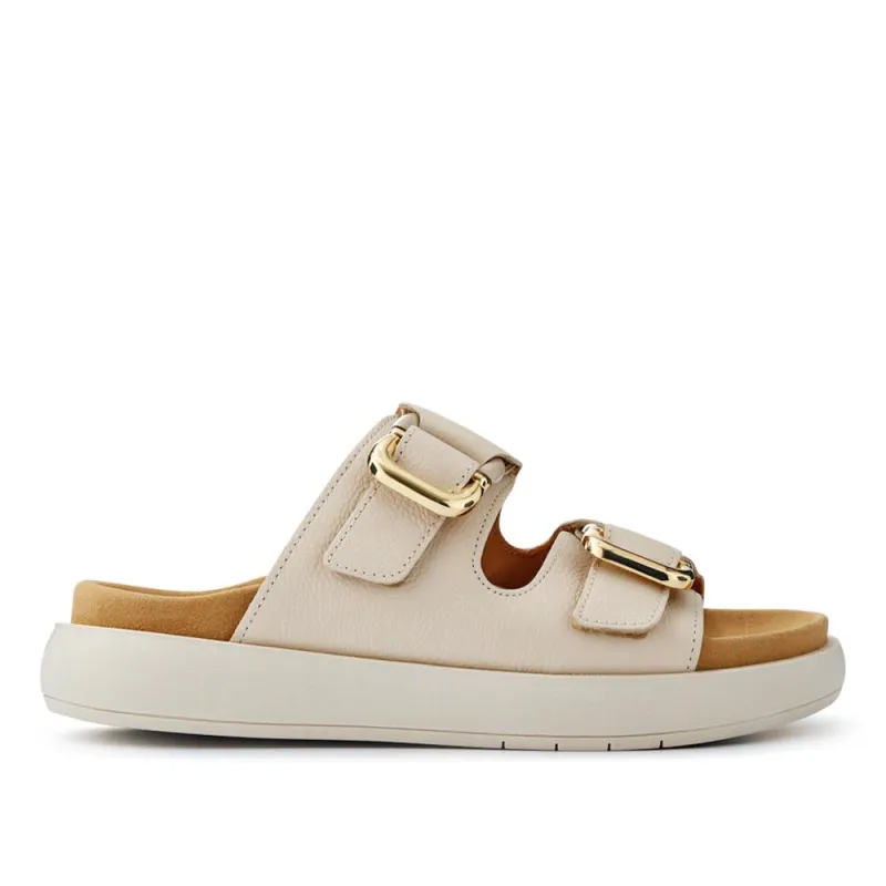 Abe Leather Dual-Strap Mules - GAB41508 / 326 989 - White sold by Jones Bootmaker