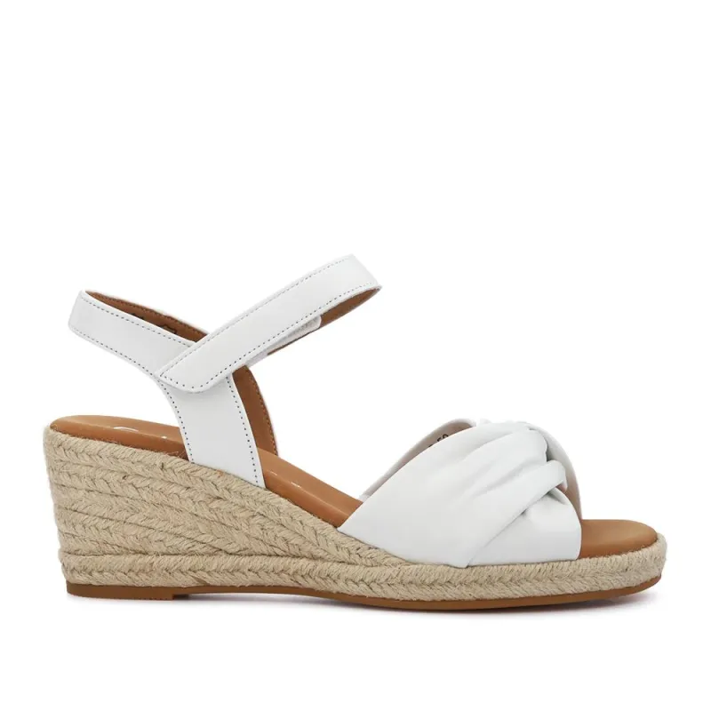Moon Gabor Leather Wedge-Heel Espadrilles - GAB41505 / 326 987 - White sold by Jones Bootmaker