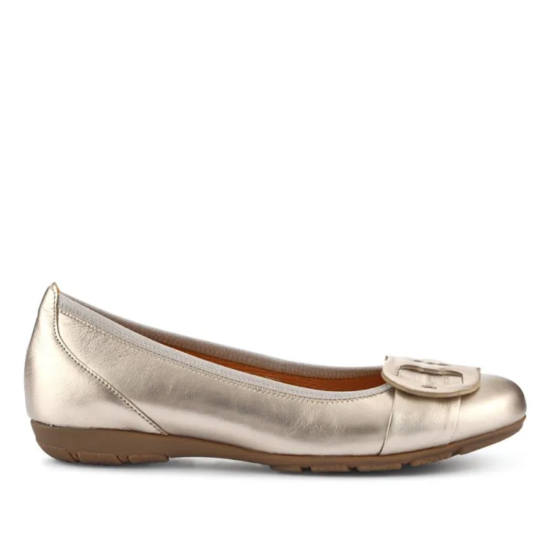 Rosta All-Leather Slip-On Ballet Pumps - GAB41501 / 326 979 - Metallic Beige sold by Jones Bootmaker