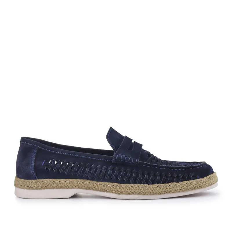 Raheem Leather Loafers - RAHEEM / 326 928 - Navy Suede sold by Jones Bootmaker