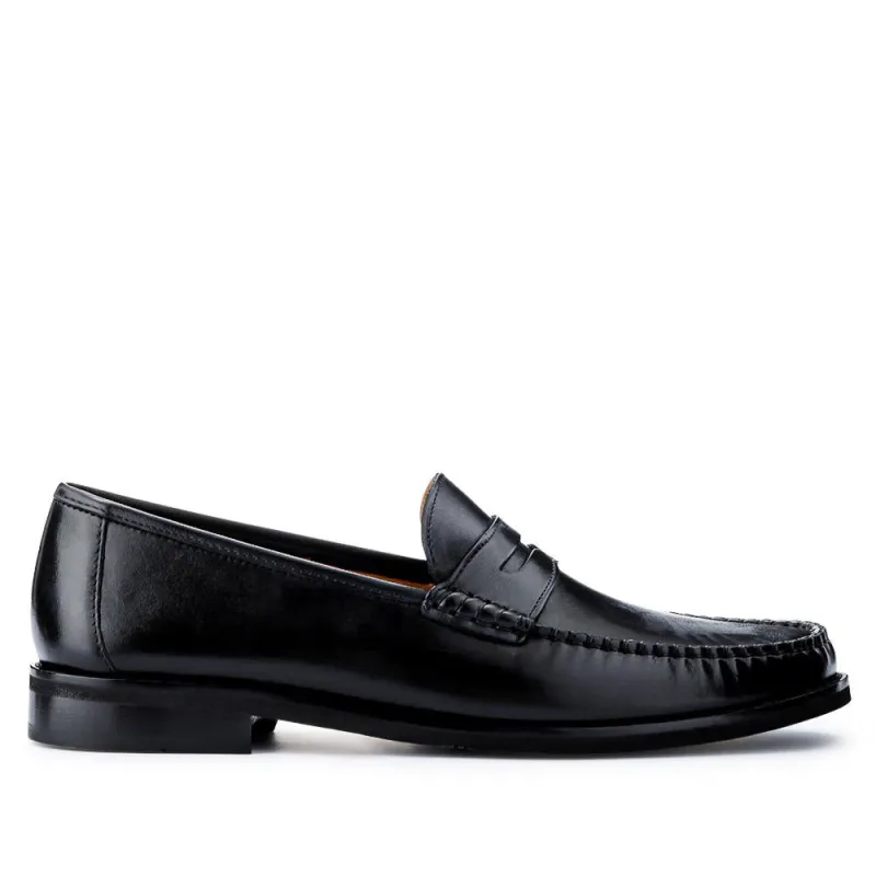 Quennell Leather Penny Loafers - QUENNELL / 326 786 - Black sold by Jones Bootmaker