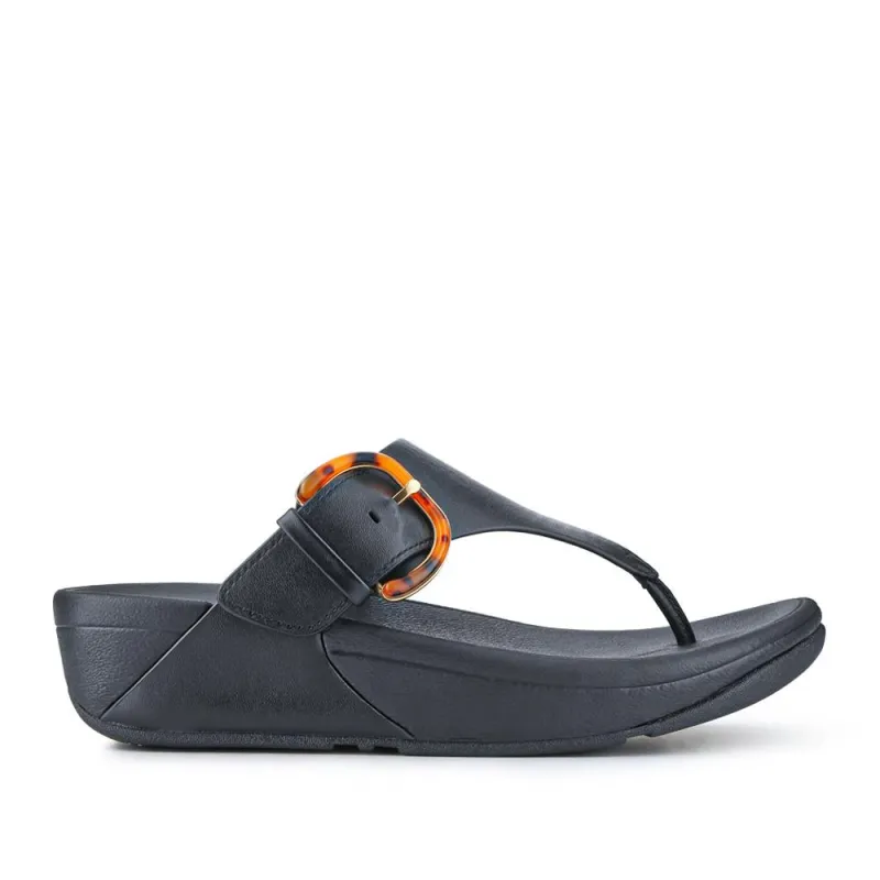 Leather Buckled Toe-Post Sandals - FITF41521 / 326 867 - Black sold by Jones Bootmaker