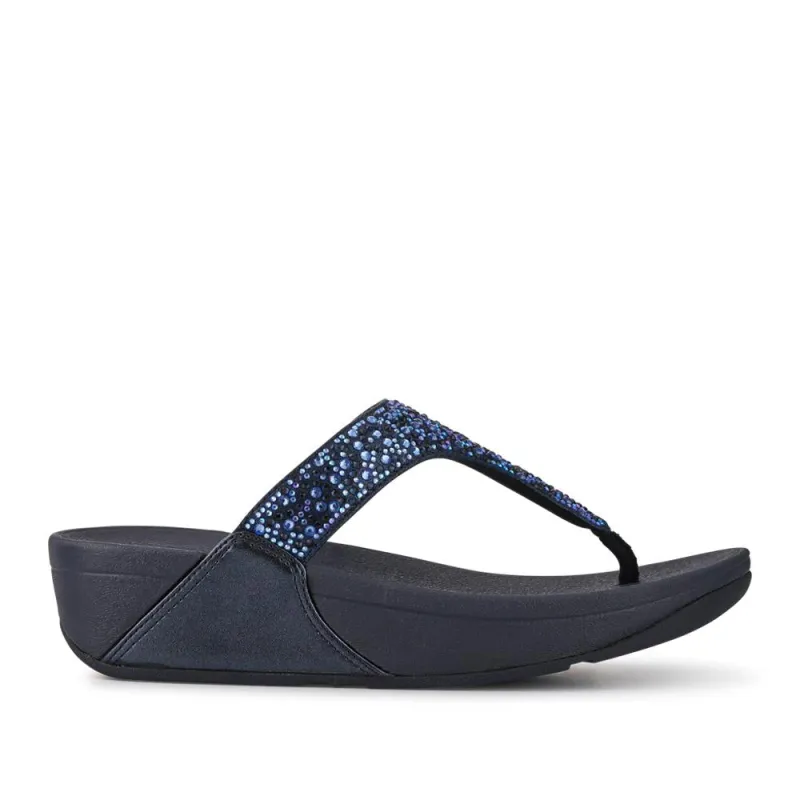 Wedged Toe-Post Sandals - FITF41520 / 326 866 - Navy sold by Jones Bootmaker