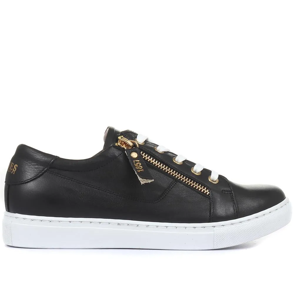 Padova Leather Lace-Up Trainers - PADOVA / 320 235 - Black sold by Jones Bootmaker product image thumbnail 4