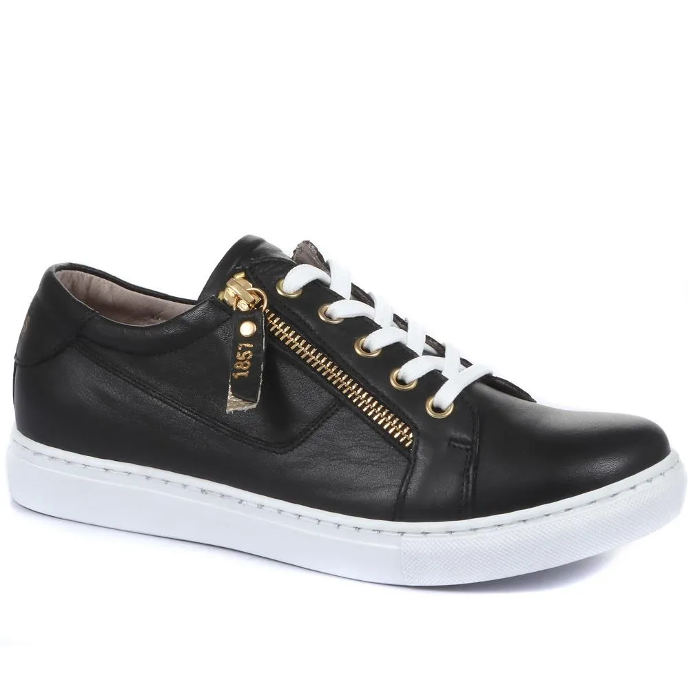 Padova Leather Lace-Up Trainers - PADOVA / 320 235 - Black sold by Jones Bootmaker product image thumbnail 2
