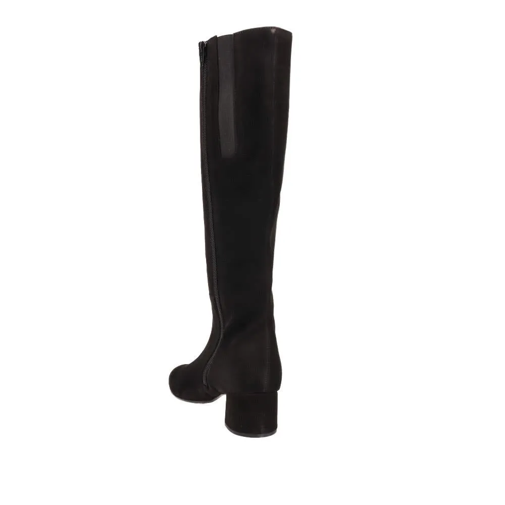 Ashby Block-Heel Leather Long Boots - GAB40533 / 326 846 - Black Suede sold by Jones Bootmaker product image thumbnail 3