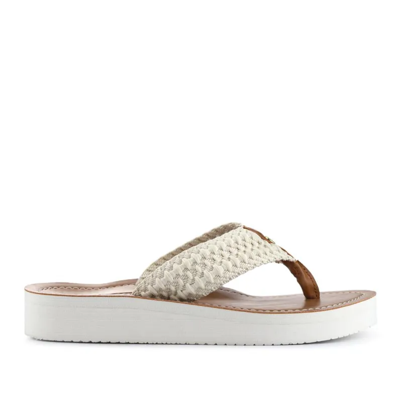 Chunky Soled Toe Post Sandals  - BARBR41510 / 326 766 - White sold by Jones Bootmaker