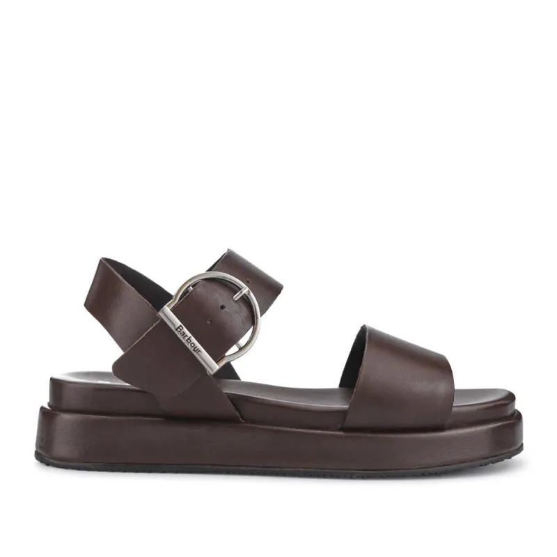 Big-Buckled Leather Sandals - BARBR41509 / 326 765 - Dark Brown sold by Jones Bootmaker