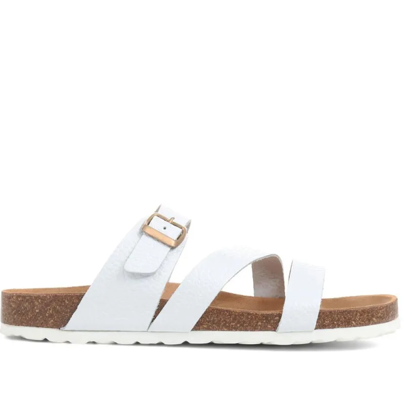Tabatha Leather Mule Sandals - TABATHA / 322 045 - White sold by Jones Bootmaker