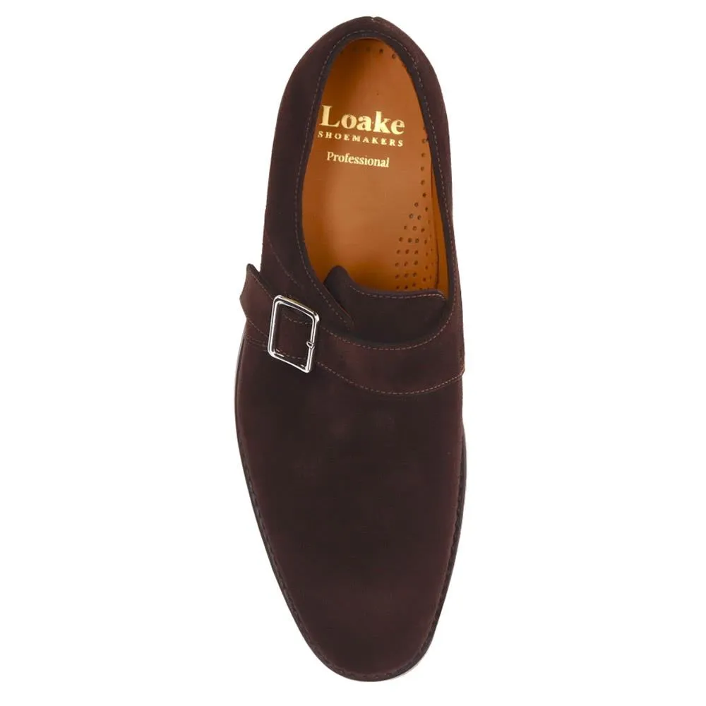 Loake Wide Fit Smart Leather Buckled Shoes - LOA39502 / 326 578 - Dark Brown Suede sold by Jones Bootmaker product image thumbnail 4