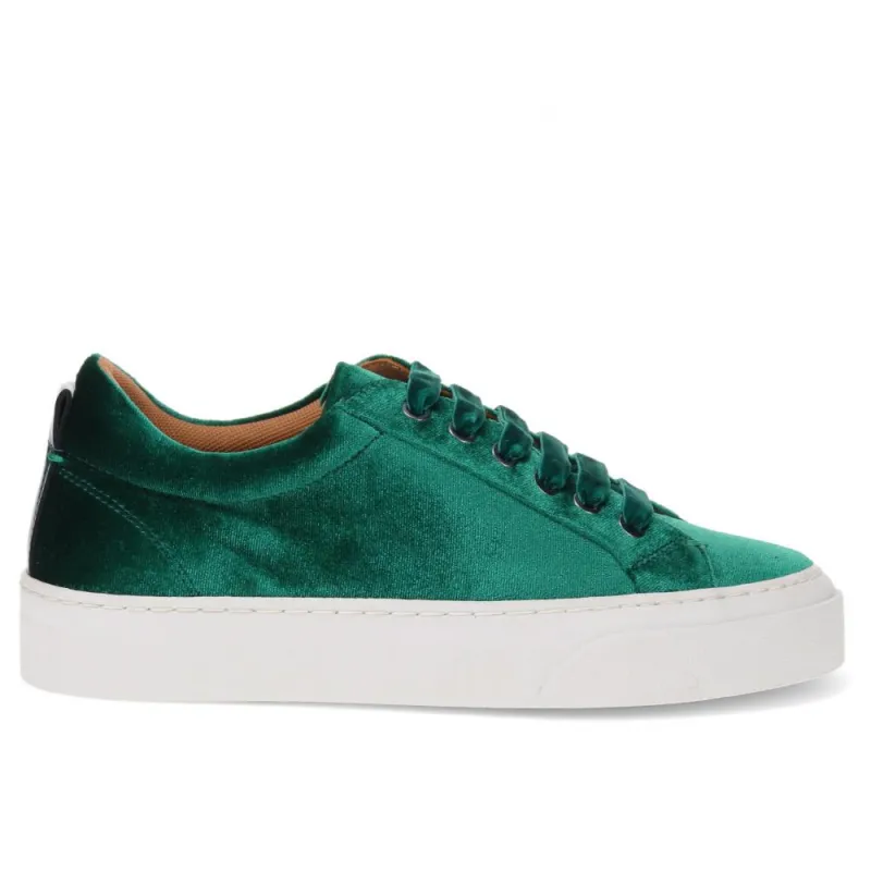 Azura Casual Velvet Trainers - AZURA / 326 576 - Green sold by Jones Bootmaker
