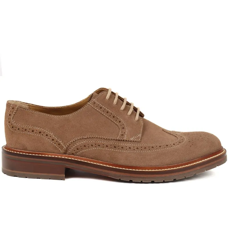 Kingsbay Men's Leather Brogues - KINGSBAY / 320 142 - Taupe sold by Jones Bootmaker