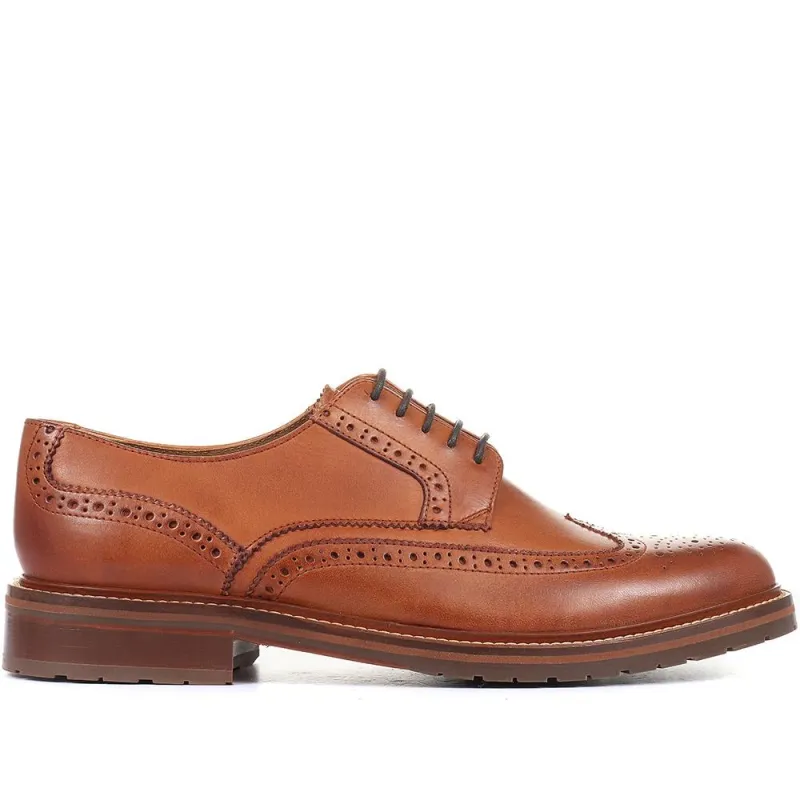 Kingsbay Men's Leather Brogues - KINGSBAY / 320 142 - Tan sold by Jones Bootmaker