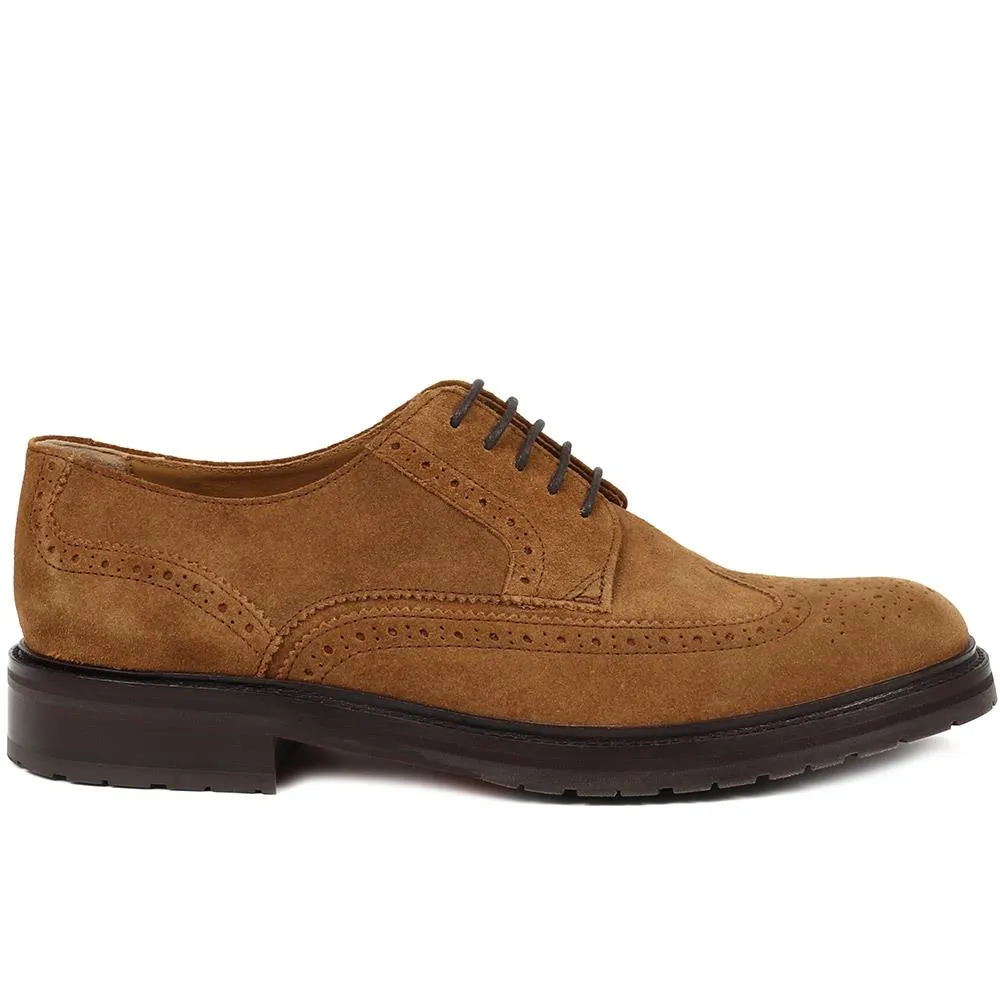 Kingsbay Men's Leather Brogues - KINGSBAY / 320 142 - Tobacco sold by Jones Bootmaker