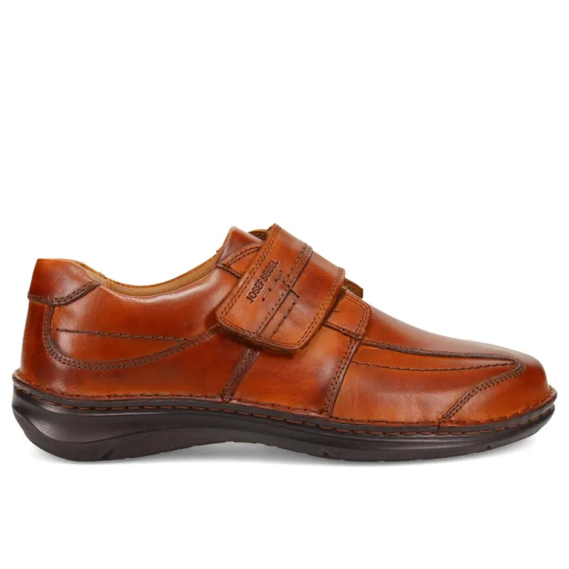 Smart Leather Touch-Fasten Shoes - JOSEF40505 / 326 431 - Cognac sold by Jones Bootmaker