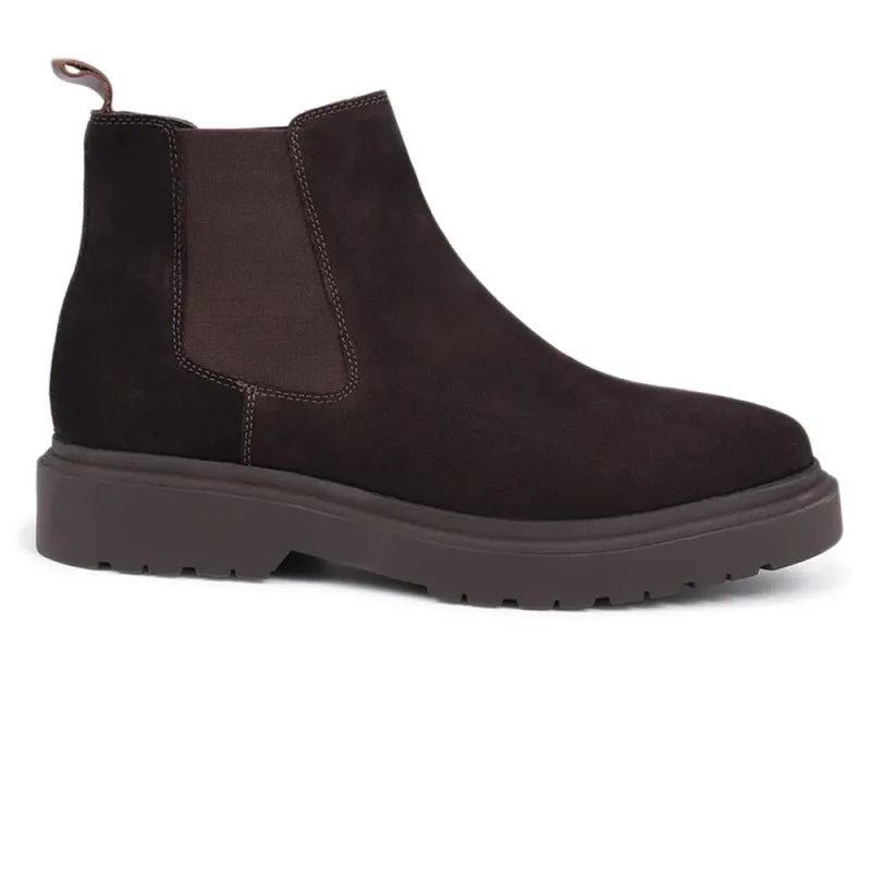 Finsbury Leather Chelsea Boots - FINSBURY / 326 398 - Dark Brown Suede made by Jones Bootmaker