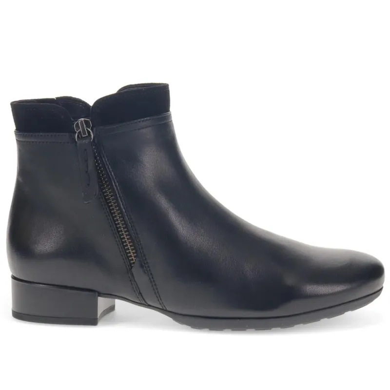Briano Gabor Zip-Up Leather Ankle Boots - GAB40532 / 326 338 - Black sold by Jones Bootmaker