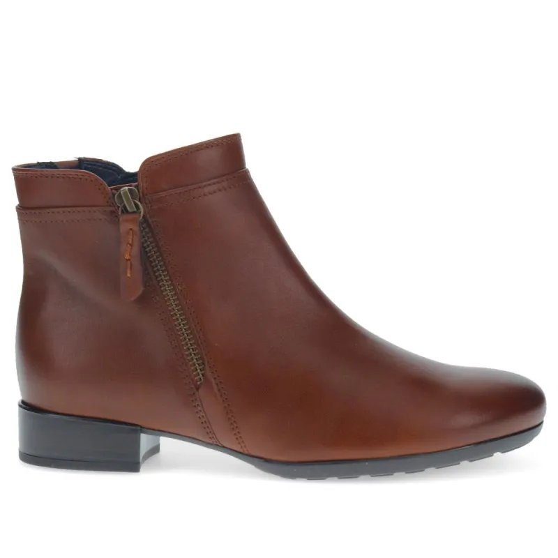 Briano Gabor Zip-Up Leather Ankle Boots - GAB40532 / 326 338 - Tan sold by Jones Bootmaker