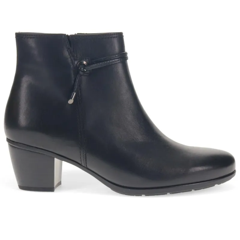 Ela Gabor Zip-Up Leather Ankle Boots - GAB40528 / 326 334 - Black sold by Jones Bootmaker