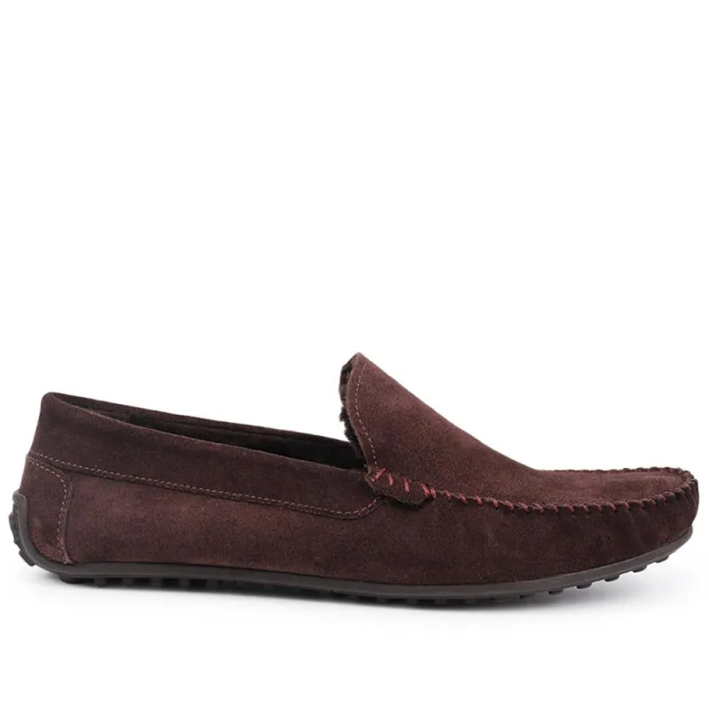 Zain Suede Full Slippers - ZAIN / 326 286 - Chocolate sold by Jones Bootmaker