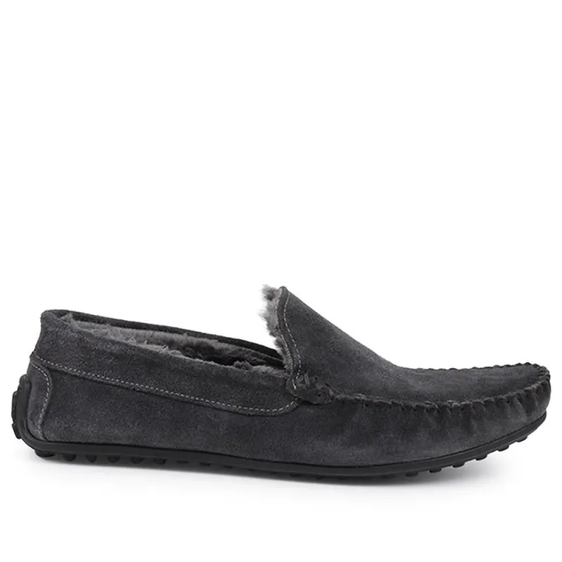 Zain Suede Full Slippers - ZAIN / 326 286 - Charcoal sold by Jones Bootmaker