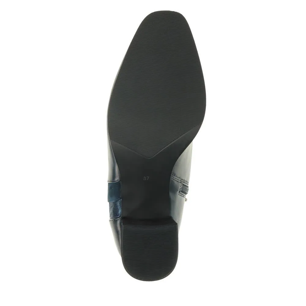 Leather Block Heel Ankle Boots - SINO40510 / 326 263 - Navy sold by Jones Bootmaker product image thumbnail 4