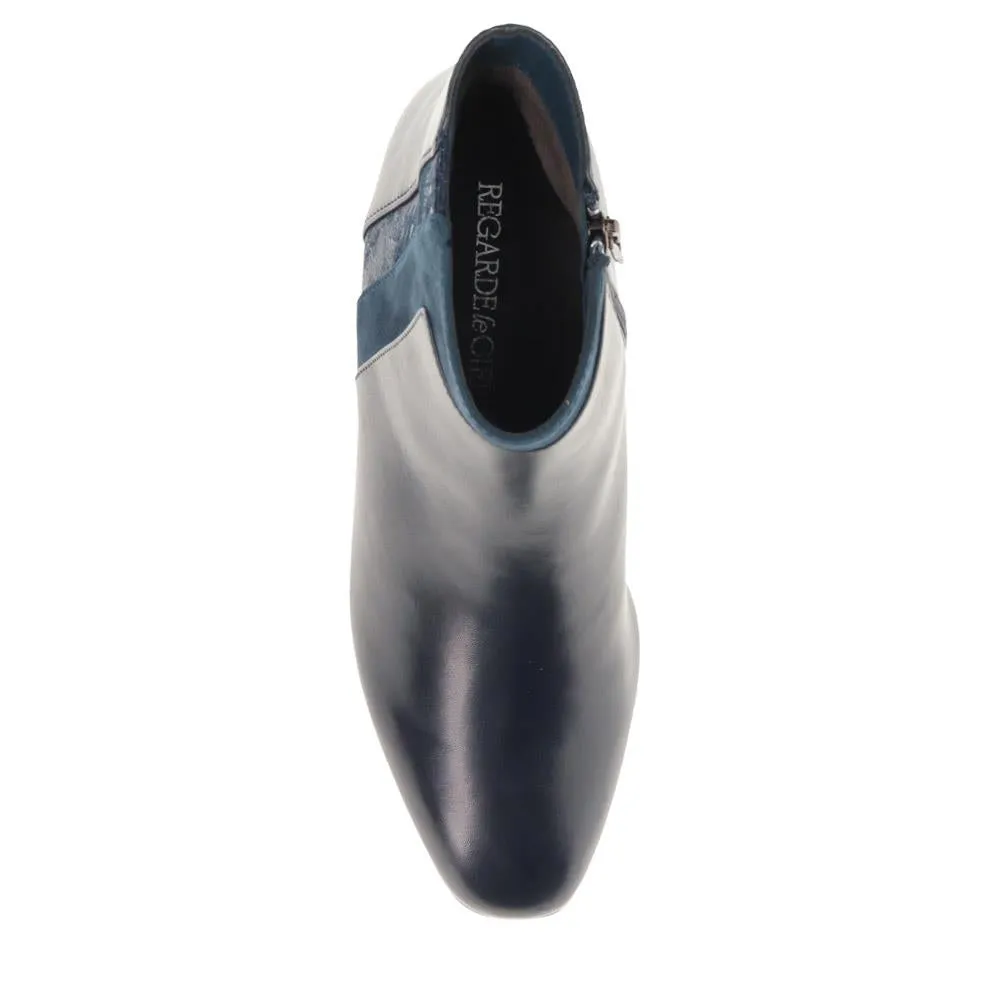 Leather Block Heel Ankle Boots - SINO40510 / 326 263 - Navy sold by Jones Bootmaker product image thumbnail 5