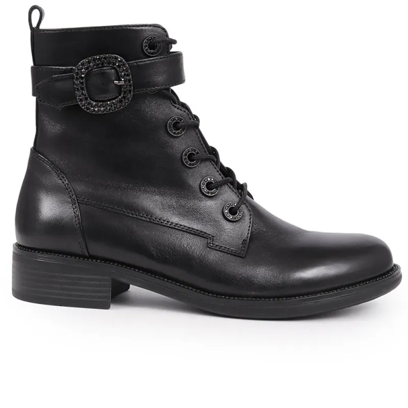 Karmen Leather Ankle Boots - KARMEN / 326 130 - Black sold by Jones Bootmaker