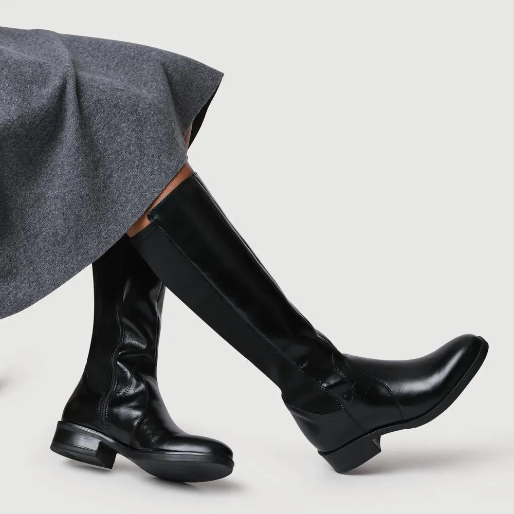 Ellisia Leather Stretch-Fit Long Boots - ELLISIA / 326 064 - Black sold by Jones Bootmaker product image thumbnail 5