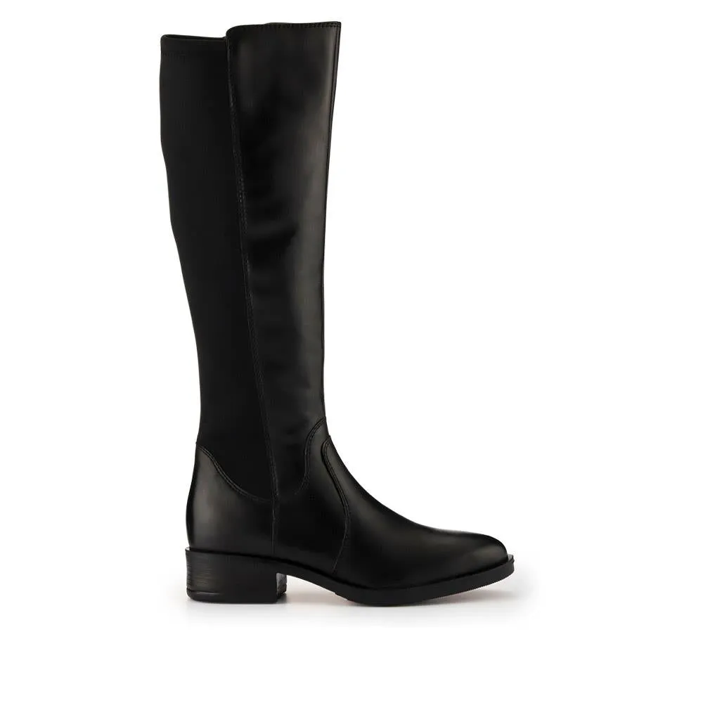 Ellisia Leather Stretch-Fit Long Boots - ELLISIA / 326 064 - Black sold by Jones Bootmaker