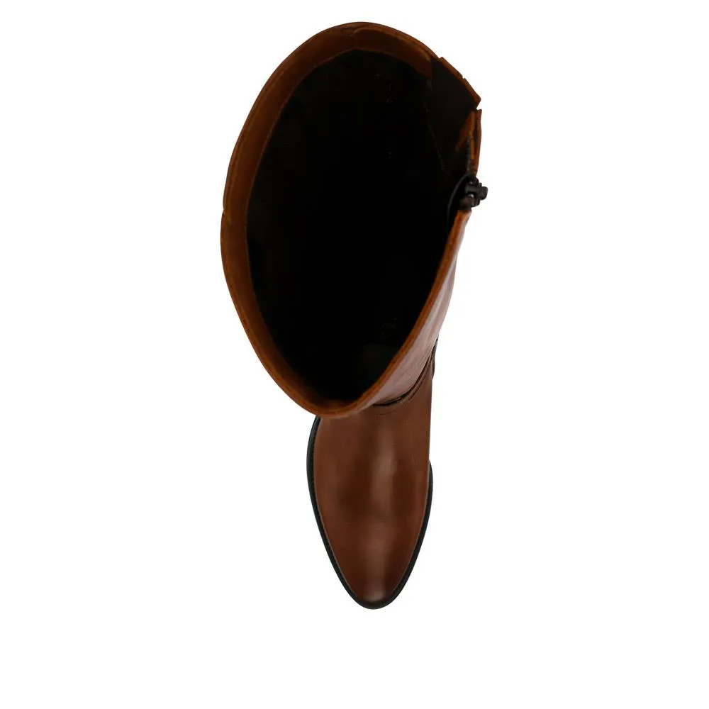 Ellisia Leather Stretch-Fit Long Boots - ELLISIA / 326 064 - Brown sold by Jones Bootmaker product image thumbnail 4