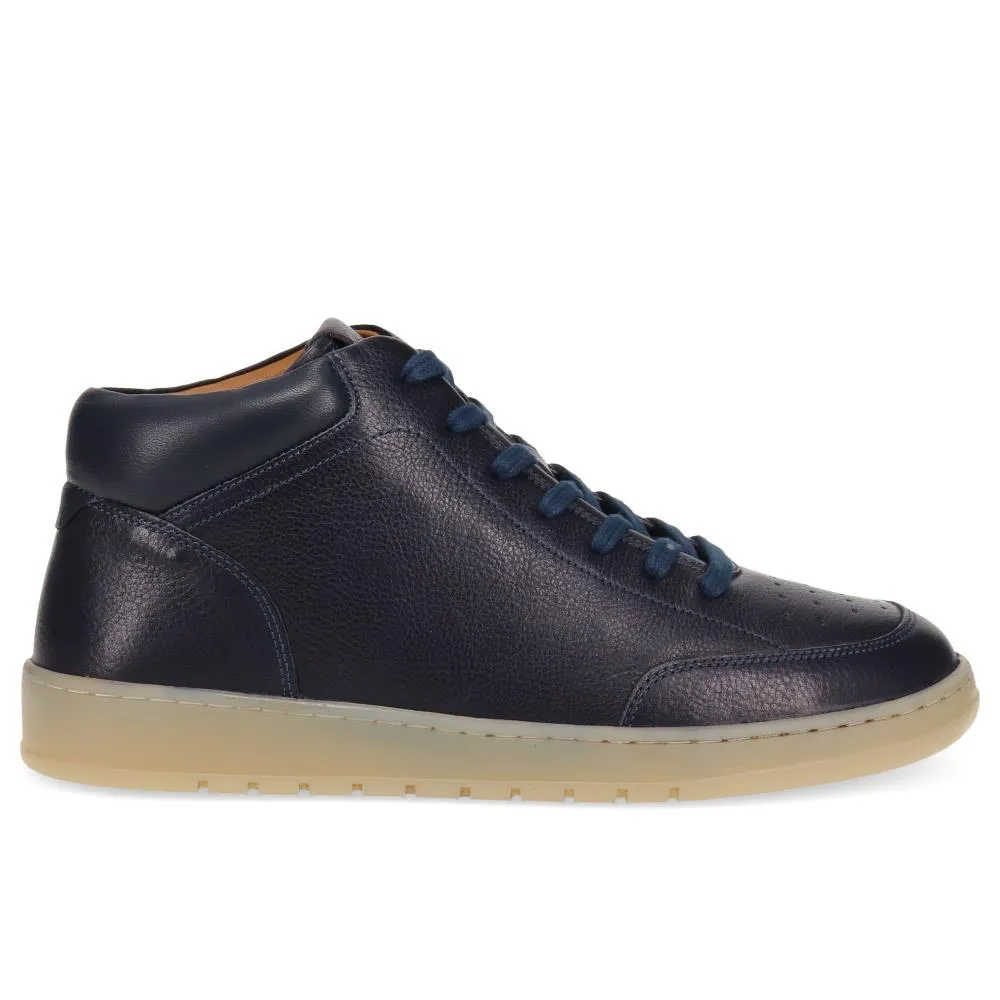 Stafford Leather Lace-Up Trainers - STAFFORD / 325 929 - Navy sold by Jones Bootmaker
