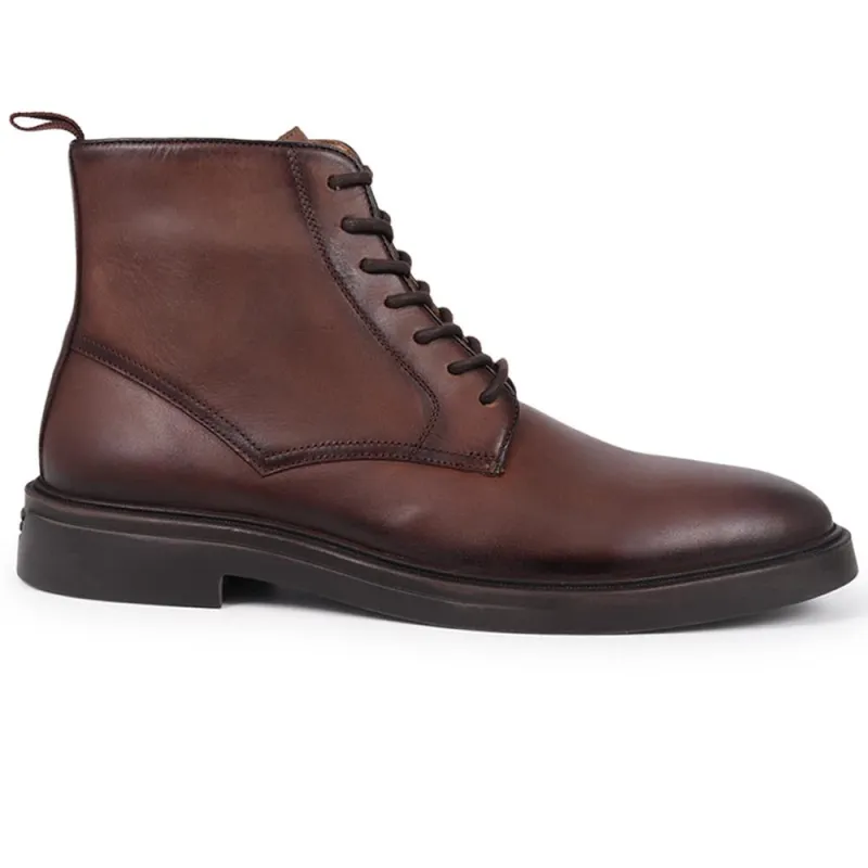 Farnham Lace-Up Leather Boots - FARNHAM / 325 925 - Dark Brown sold by Jones Bootmaker