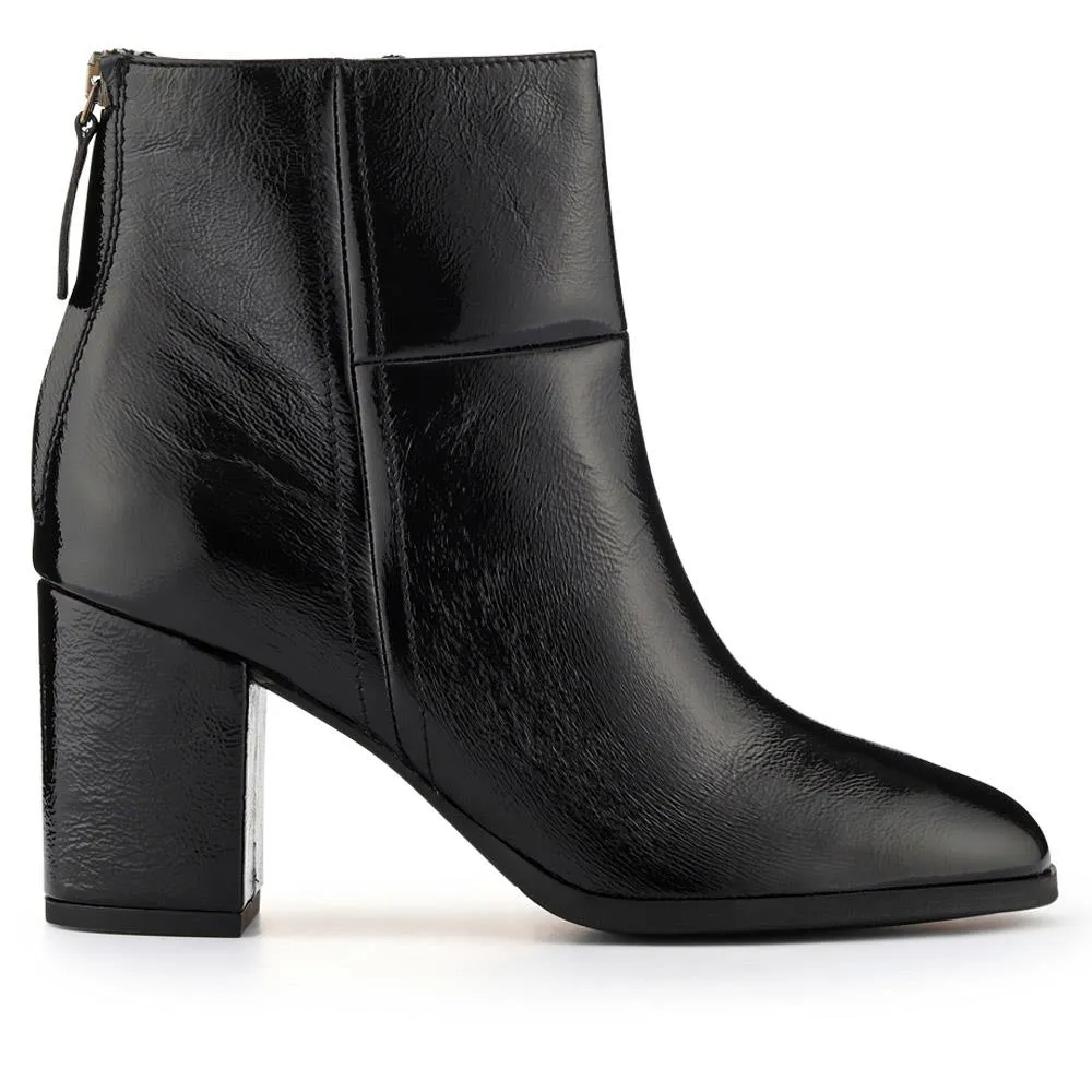 Karlia Leather Ankle Boots - KARLIA / 325 868 - Black Patent sold by Jones Bootmaker