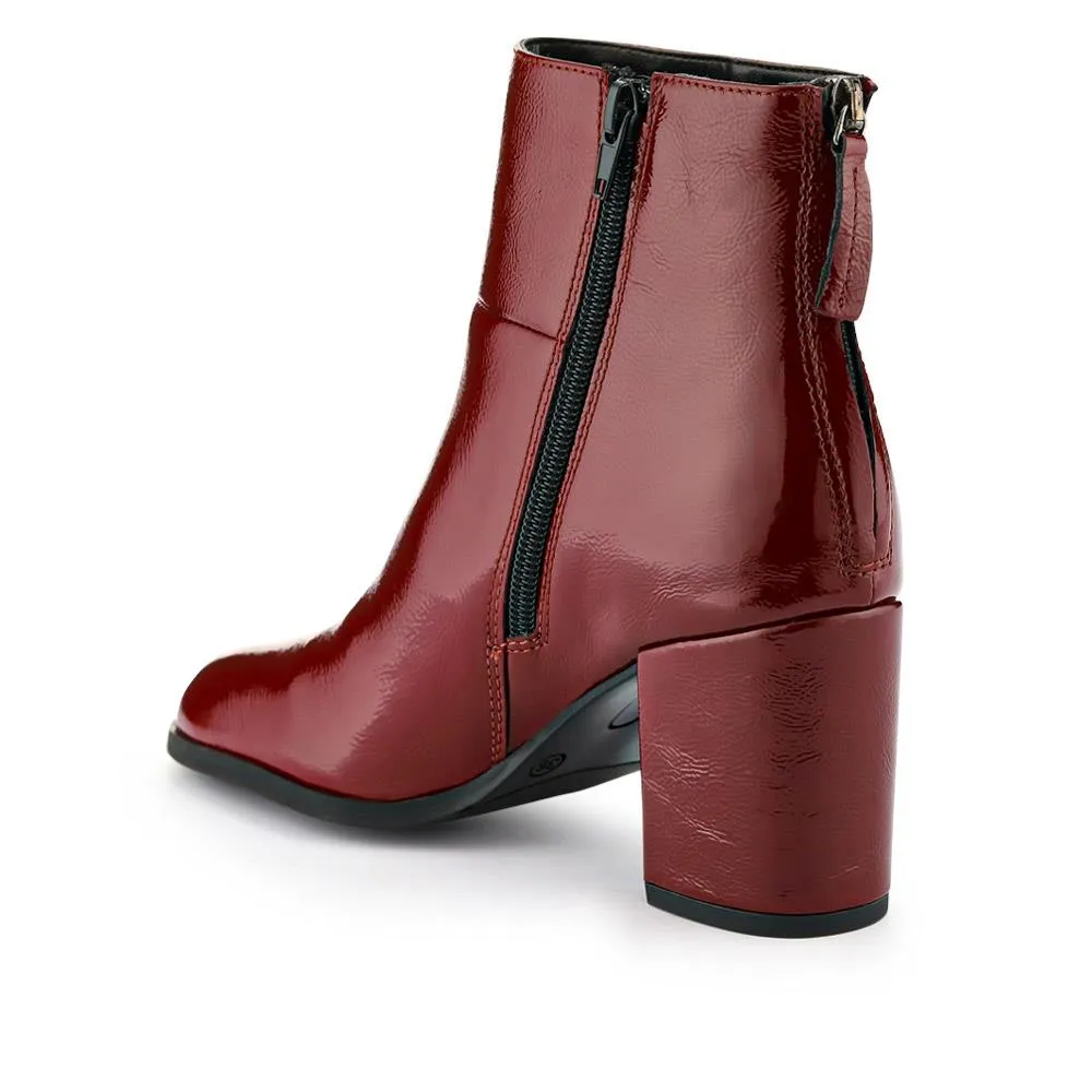 Karlia Leather Ankle Boots - KARLIA / 325 868 - Red Patent sold by Jones Bootmaker product image thumbnail 3