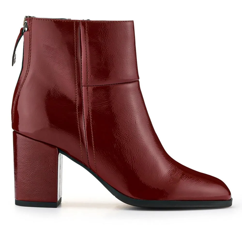Karlia Leather Ankle Boots - KARLIA / 325 868 - Red Patent sold by Jones Bootmaker