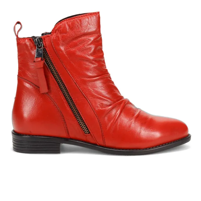 Nectar Leather Ankle Boots - NECTAR / 325 860 - Red sold by Jones Bootmaker