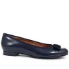 Soleil Wide Leather Ballet Pumps - SOLEILWIDE / 325 773 - Navy Patent sold by Jones Bootmaker