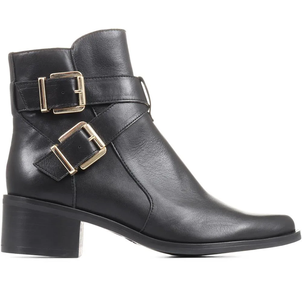 Ida Heeled Ankle Boots - IDA / 322 810 - Black sold by Jones Bootmaker