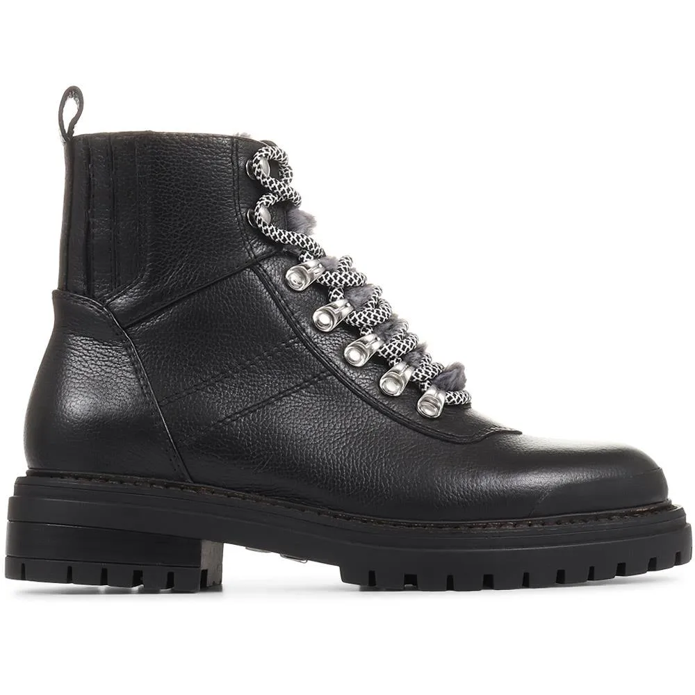 Susanna Leather Hiker Boots - SUSANNA / 322 841 - Black sold by Jones Bootmaker