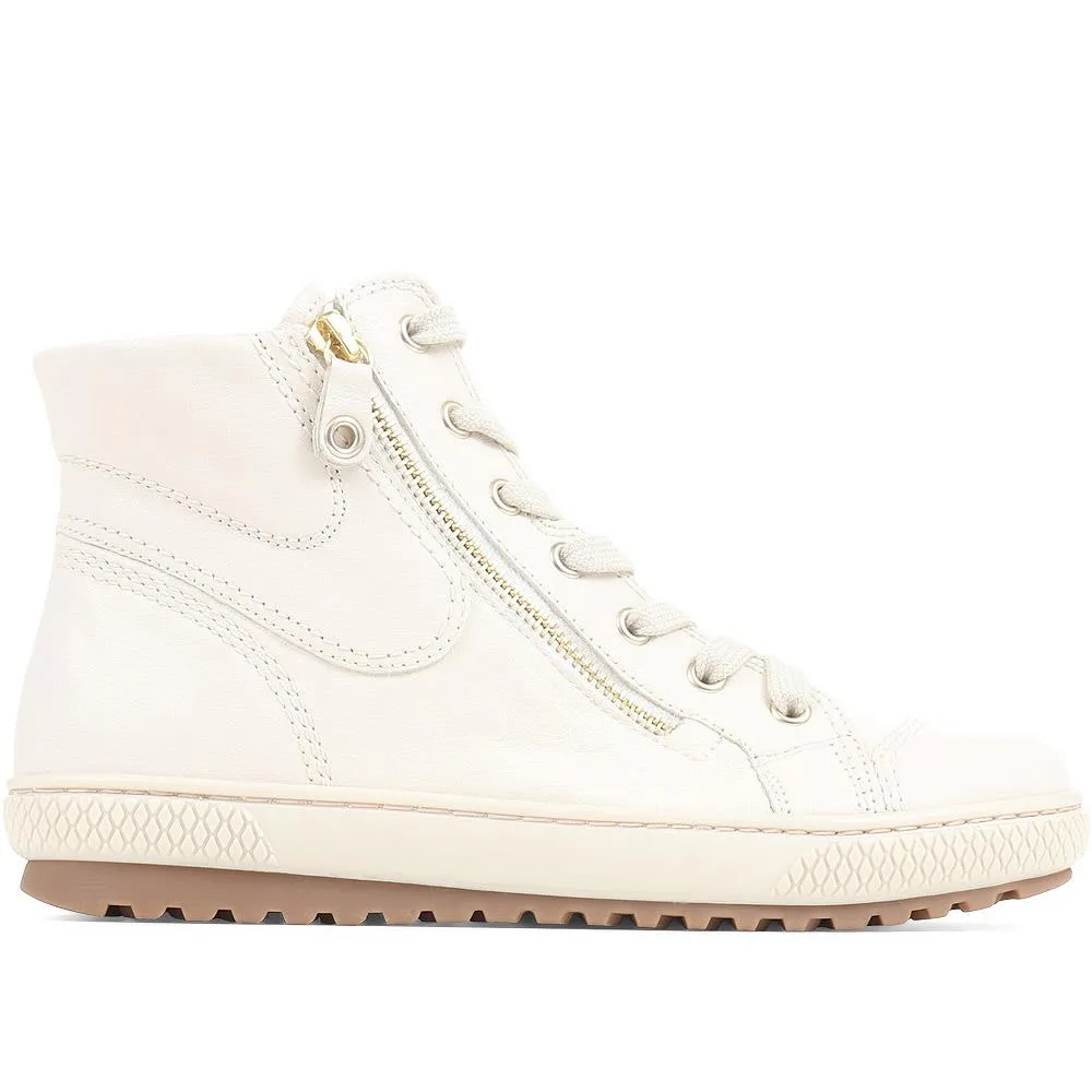 Bulner High Top Leather Trainers - GAB34515 / 320 630 - Cream sold by Jones Bootmaker