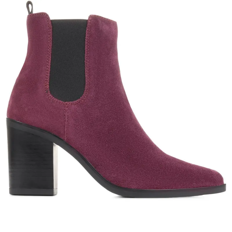Clair Heeled Chelsea Boots - CLAIR / 322 538 - Purple sold by Jones Bootmaker