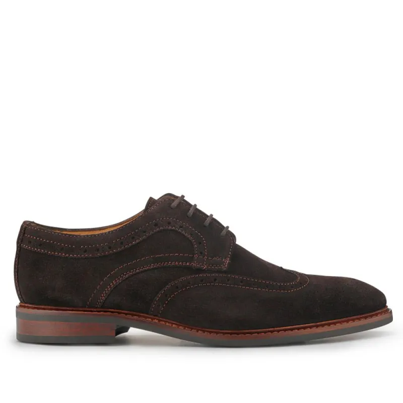 Longwood Suede Derby Brogues - LONGWOOD / 320 482 - Dark Brown Suede sold by Jones Bootmaker